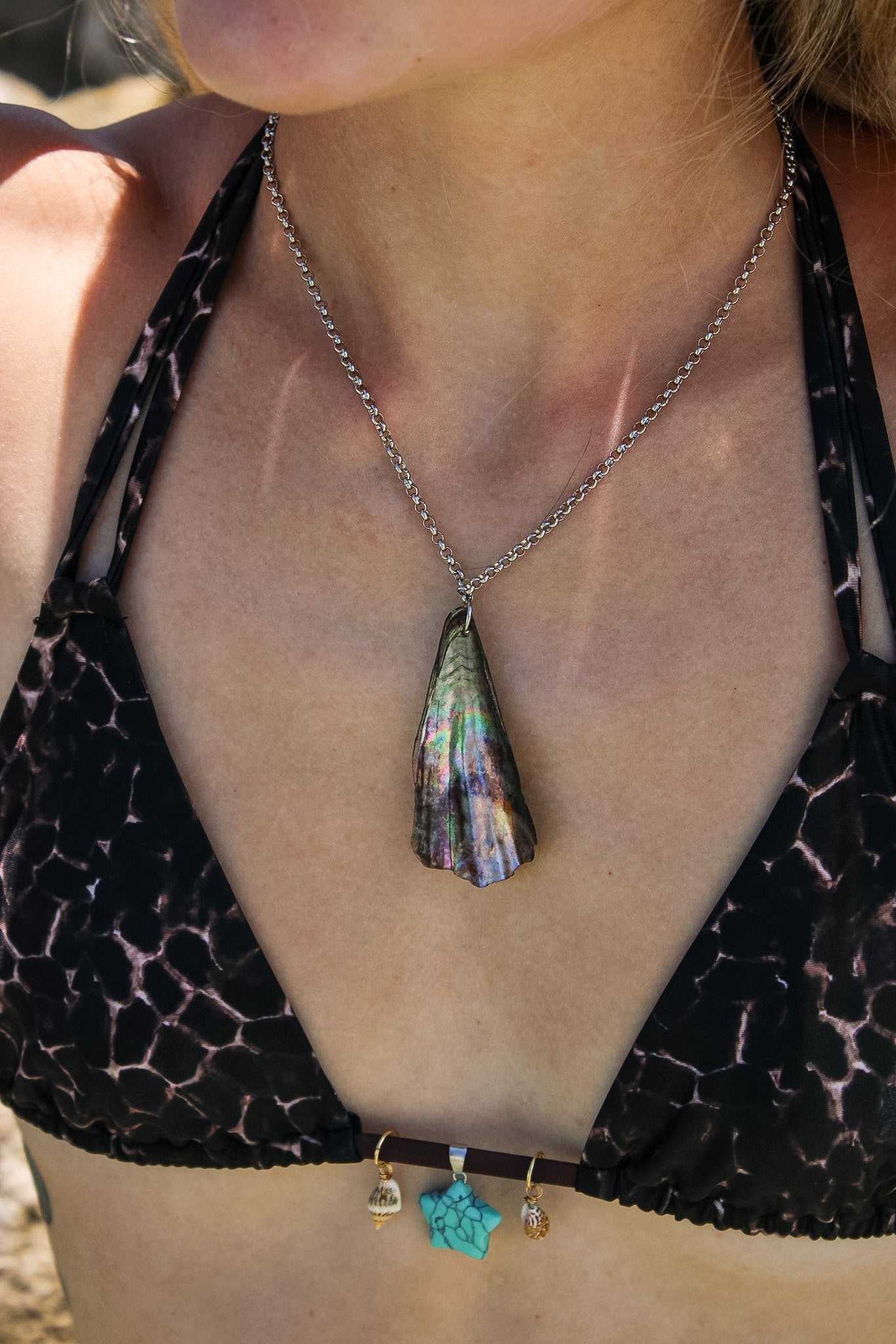 Large Pen Shell Necklace - Silver