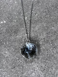 Dark Grey Jingle Shell Necklace - Silver
